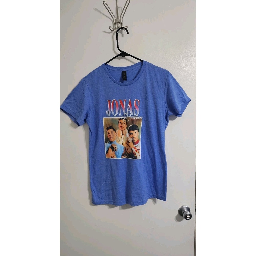 Gildan Jonas Brothers Graphic T-Shirt Women Tee XL Blue Crew Neck Nostalgia